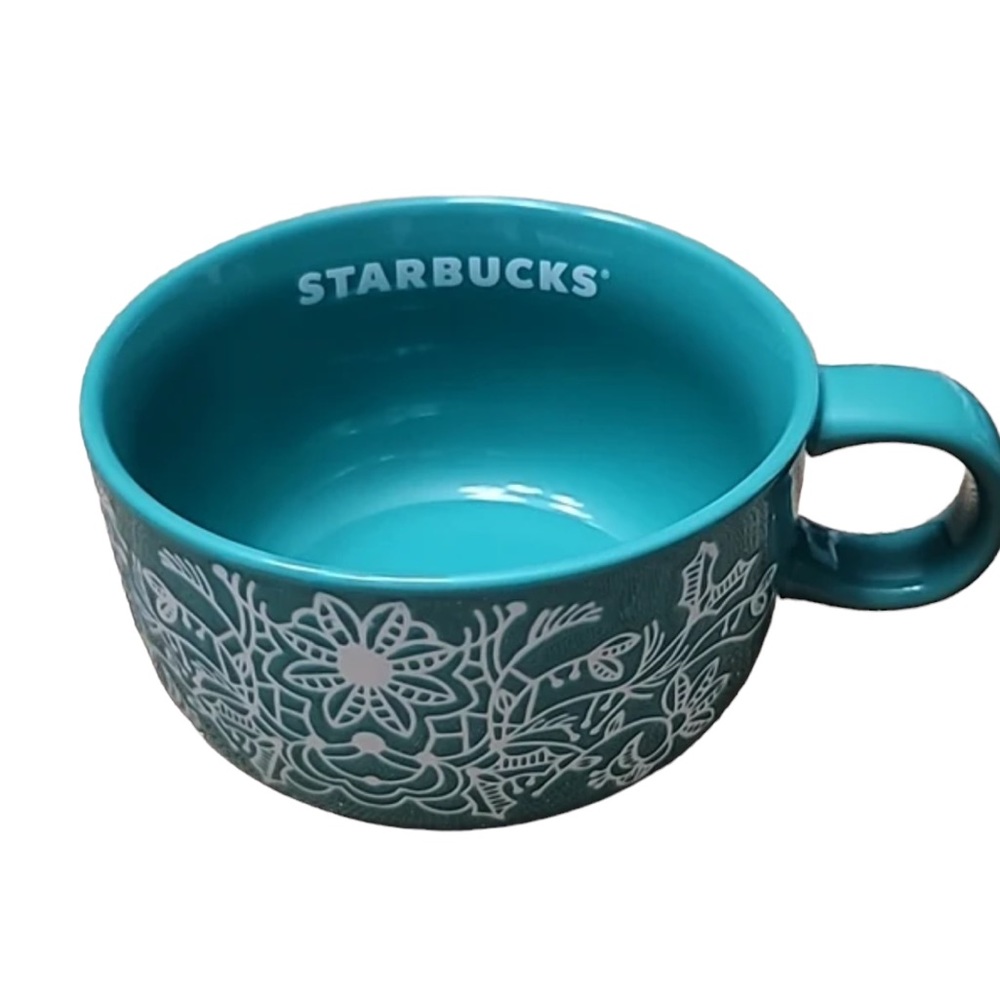 🆕 Starbucks Holiday 2022 Woodland Lace Floral Design Mug 16oz Limited Ed…